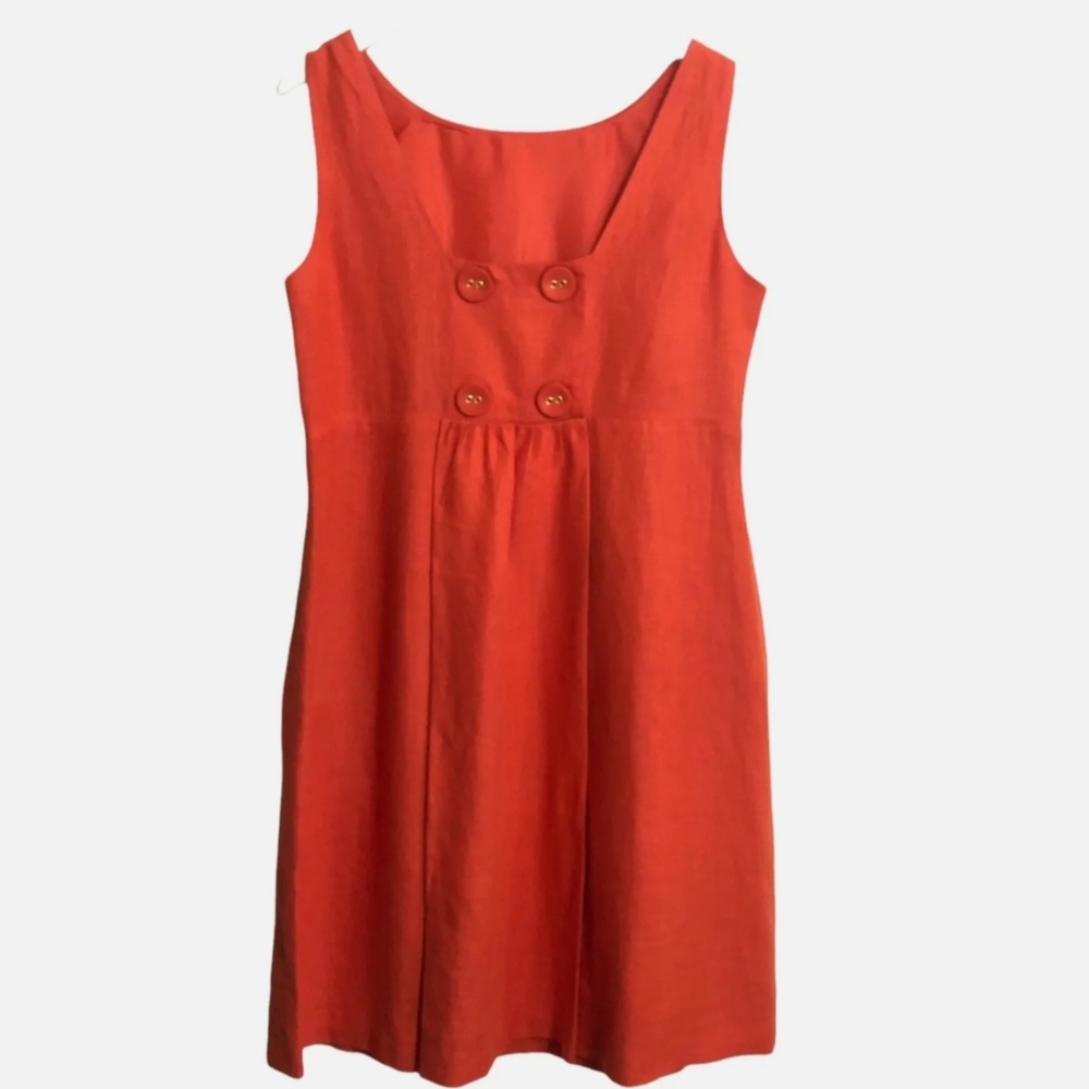 Talbots Orange Irish button dress
